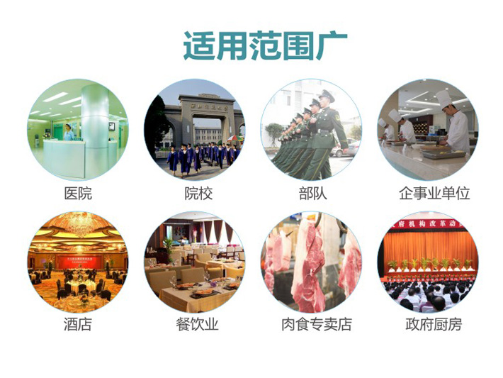 適用于酒店、飯店、食堂及個體餐飲等 適用于酒店、餐飲、團膳、肉食加工店等